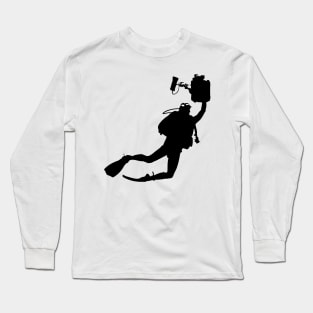 Taucher mit Unterwasserkamera Long Sleeve T-Shirt